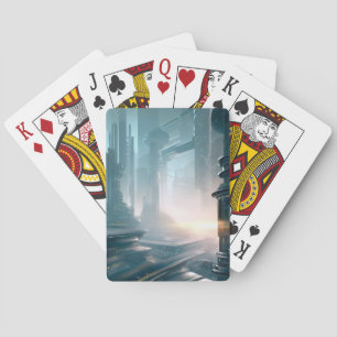SF Futuristic City 4 Playing Cards