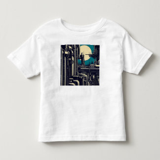 SF Futuristic City Woodcut 2 Toddler T-Shirt