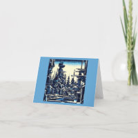 SF Futuristic City Woodcut 4