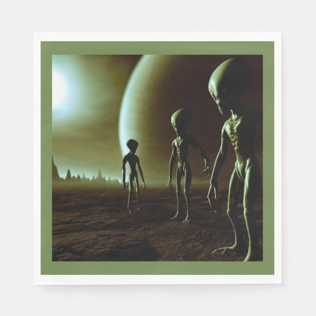 SF Grey Aliens 1 Napkin (Front)