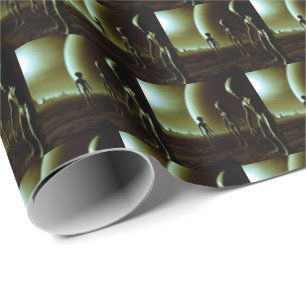 SF Grey Aliens 1 Wrapping Paper