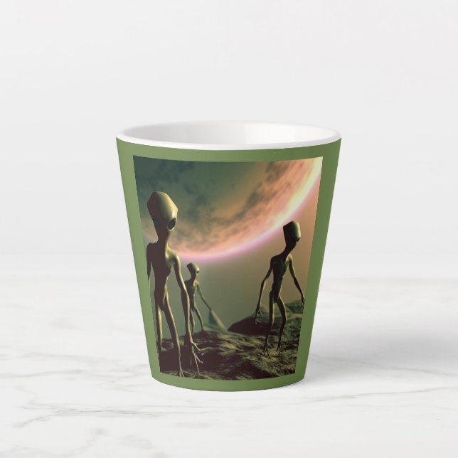 SF Grey Aliens 2 Latte Mug (Front)