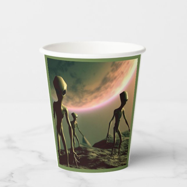 SF Grey Aliens 2 Paper Cups (Front)