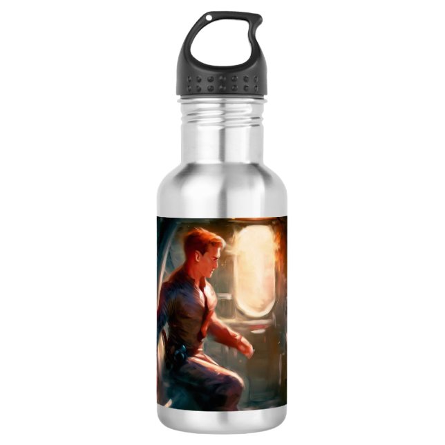 SF Hero Aboard Spaceship 1 710 Ml Water Bottle (Front)