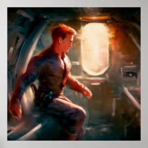 SF Hero Aboard Spaceship 1 Poster