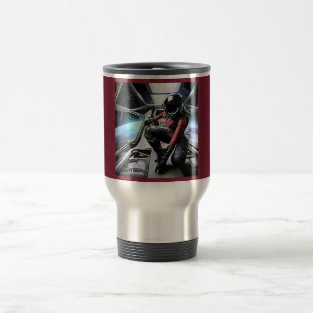 SF Hero Aboard Spaceship 2 Travel Mug (Center)