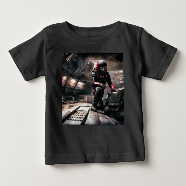 SF Hero Aboard Spaceship 3 Baby T-Shirt (Front)