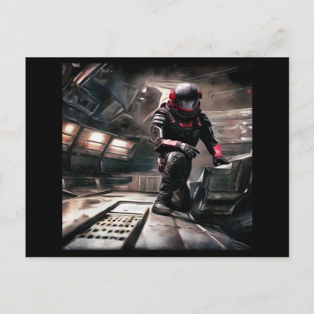 SF Hero Aboard Spaceship 3 Postcard (Front)