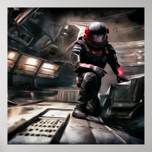 SF Hero Aboard Spaceship 3 Poster