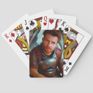 SF Hero Aboard Spaceship 4 Playing Cards