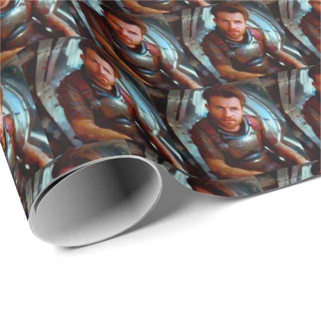 SF Hero Aboard Spaceship 4 Wrapping Paper (Roll Corner)