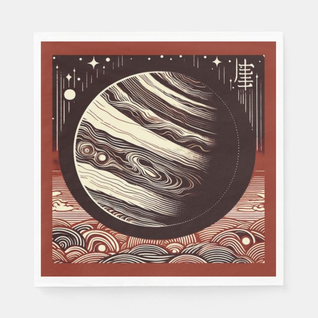 SF Jupiter Woodcut 2 Napkin (Front)