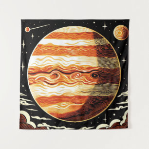 SF Jupiter Woodcut 3 Tapestry