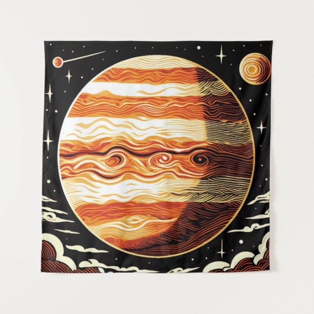 SF Jupiter Woodcut 3 Tapestry (Front)
