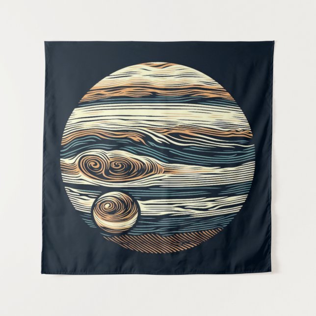 SF Jupiter Woodcut 4 Tapestry (Front)