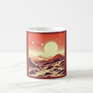 SF Mars Landscape Woodcut 2 Coffee Mug