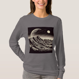 SF Mars Landscape Woodcut 3 T-Shirt
