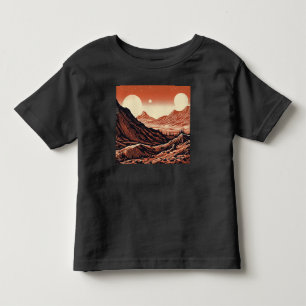 SF Mars Landscape Woodcut 4 Toddler T-Shirt