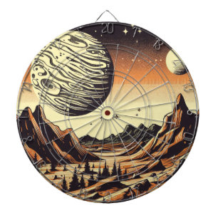 SF Martian Landscape Woodcut (1) Dartboard