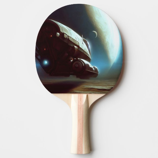 SF Orbiting Spaceship (1) Ping Pong Paddle (Front)