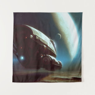 SF Orbiting Spaceship 1 Tapestry