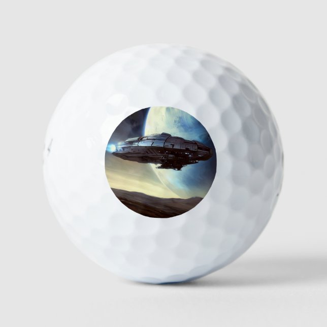 SF Orbiting Spaceship (2) Golf Balls (Front)