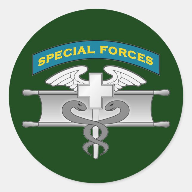 SF Q-tab and Expert Medic badge - EIB Classic Round Sticker (Front)