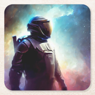 SF Space Hero 3 Square Paper Coaster