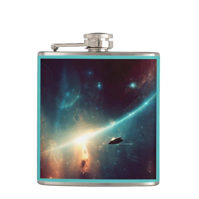 SF - Space Opera 2 Hip Flask (Front)