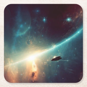 SF - Space Opera 2 Square Paper Coaster
