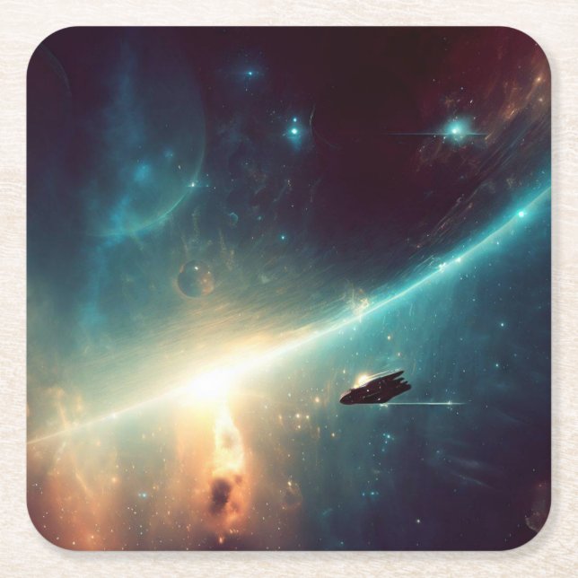 SF - Space Opera 2 Square Paper Coaster (Front)