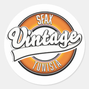 Sfax tunisia vintage style logo classic round sticker