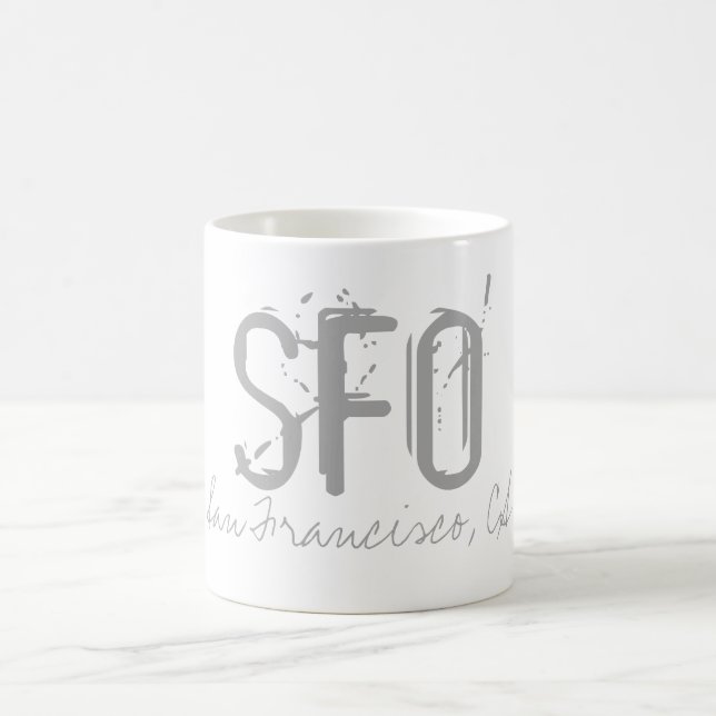 SFO San Francisco Airport Typography Coffee Mug (Center)