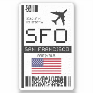 SFO San Francisco,California Airport Boarding Pass