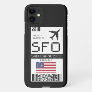 SFO San Francisco,California Airport Boarding Pass iPhone 11 Case