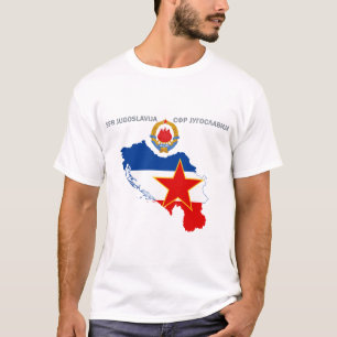 SFR Yugoslavia - Map - Emblem - Flag T-Shirt