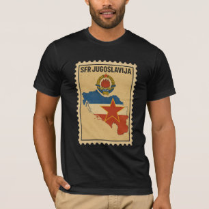 SFR Yugoslavia Vintage Socialist Map Stamp T-Shirt