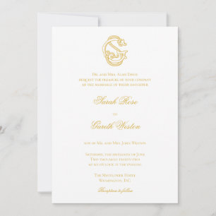 SG Monogram or GS Monogram Wedding Invitations
