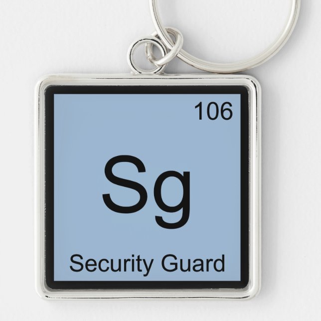 Sg - Security Guard Chemistry Element Symbol Funny Key Ring (Front)