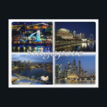 SG Singapore - Postcard<br><div class="desc">Travels and PostCard Here is the memory of your holiday in Singapore. This image contains a representation of the following places: Singapore by night - symbol of Singapore, the Merlion - View of the 3 Main Tower - View of the CBD skyline. Impress friends and family with unique souvenirs from...</div>
