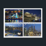 SG Singapore - Postcard<br><div class="desc">Travels and PostCard Here is the memory of your holiday in Singapore. This image contains a representation of the following places: Singapore by night - symbol of Singapore, the Merlion - View of the 3 Main Tower - View of the CBD skyline. Impress friends and family with unique souvenirs from...</div>