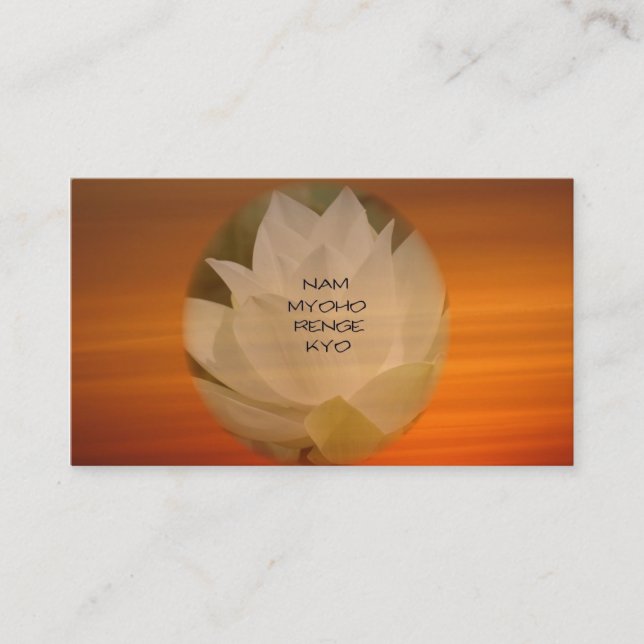 SGI Buddhist Business Card - "Nam Myoho Renge Kyo" (Front)