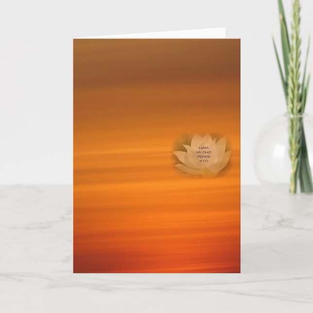 SGI Buddhist Card with Lotus & Nam Myoho Renge Kyo (Front)