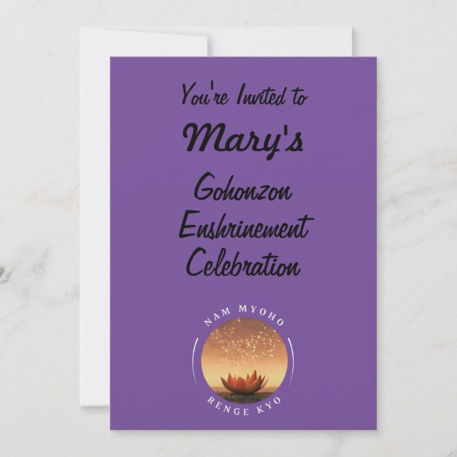SGI Gohonzon Enshrinement Celebration Invitation (Front)