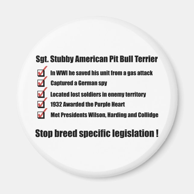 Sgt. Stubby -1 Magnet (Front)