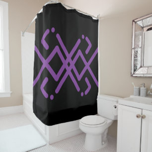 Sha 1 eggplant purple and black shower curtain