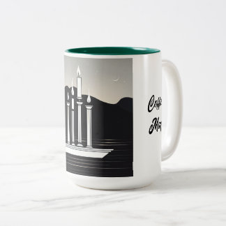 Shabbat Candles Icon Illuminating Strength. 15-Oz Two-Tone Coffee Mug