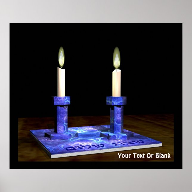 Shabbat Candlesticks Poster (Front)