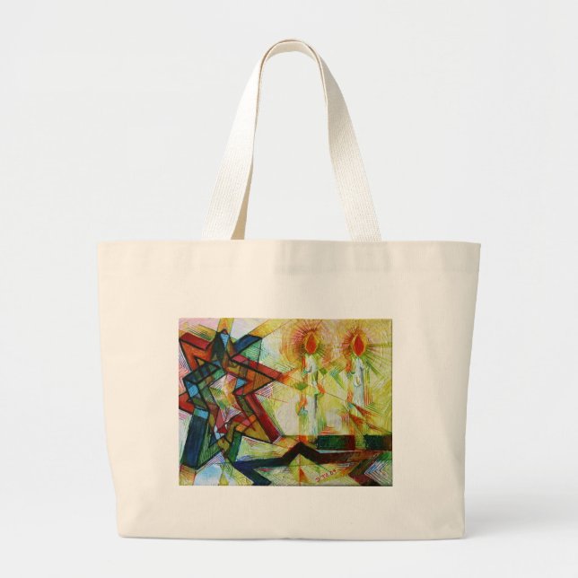 Shabbat Large Tote Bag (Front)