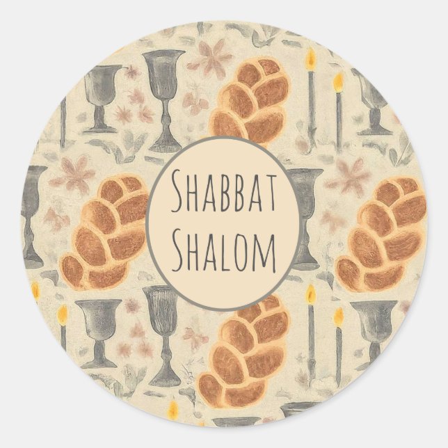 Shabbat Pattern Sticker (Front)